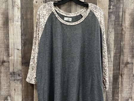 Top 3 4 Sleeve By Maurices In Grey, Size: 3x For Cheap