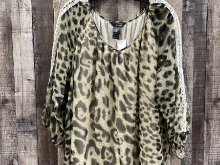 Top Long Sleeve By Ali Miles In Animal Print, Size: 1x Online Sale