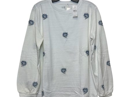 Top Long Sleeve By Loft In White, Size: L For Discount