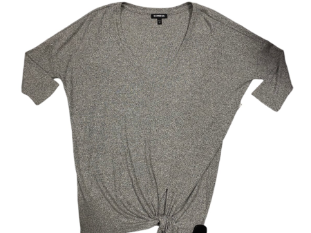 Top Long Sleeve By Express In Grey, Size: S For Cheap