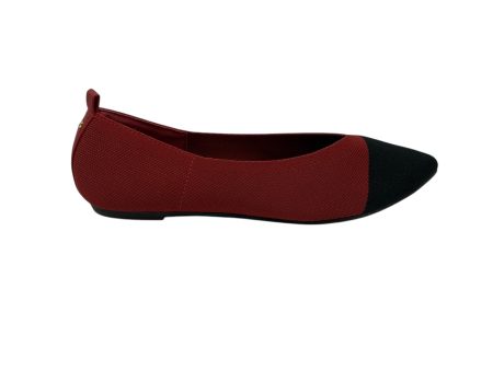 Shoes Flats By Journee In Black & Red, Size:9.5 For Discount