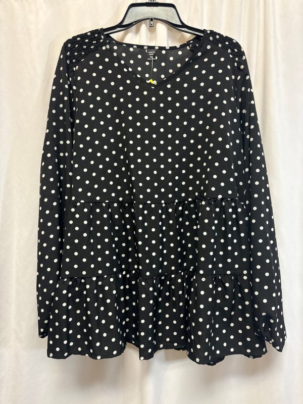 Tunic Long Sleeve By Shein In Polkadot Pattern, Size: 2x For Cheap