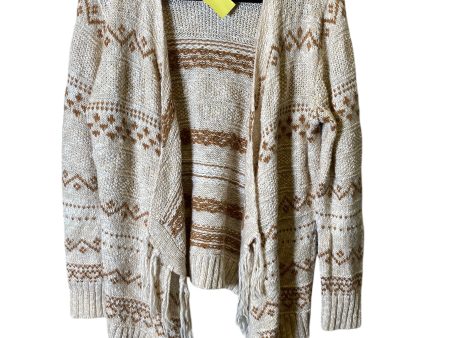 Sweater Cardigan By Old Navy In Brown & Cream, Size: L For Cheap