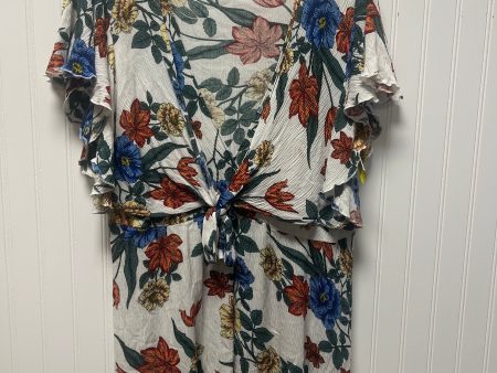 Top Short Sleeve By Umgee In Floral Print, Size: 1x For Sale