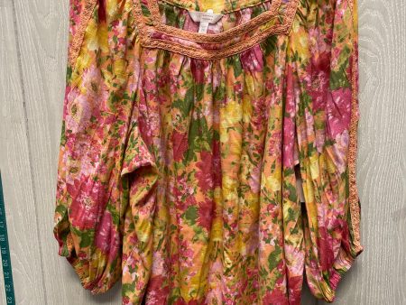 Blouse 3 4 Sleeve By Lc Lauren Conrad In Floral Print, Size: 2x Online