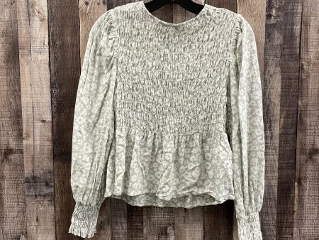 Top Long Sleeve By A New Day In Green & White, Size: M For Discount