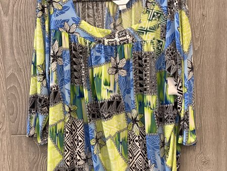 Top 3 4 Sleeve By Cj Banks In Blue & Green, Size: 2x on Sale