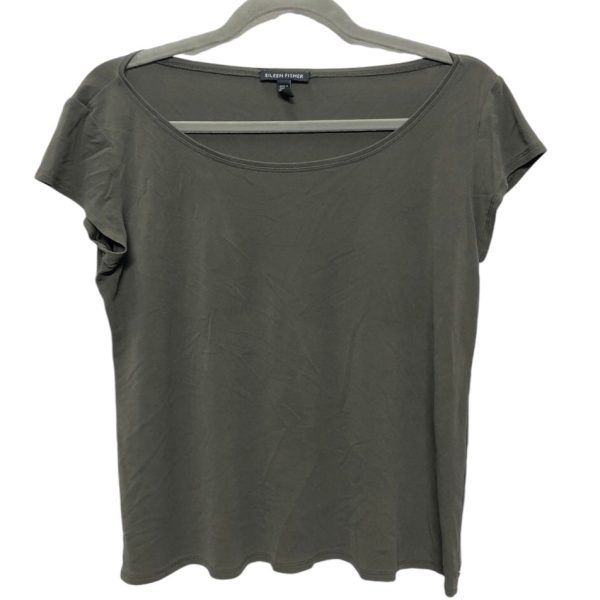 Top Short Sleeve Basic By Eileen Fisher In Green, Size: Mp Online Hot Sale