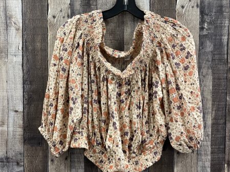 Top 3 4 Sleeve By American Eagle In Floral Print, Size: L For Discount