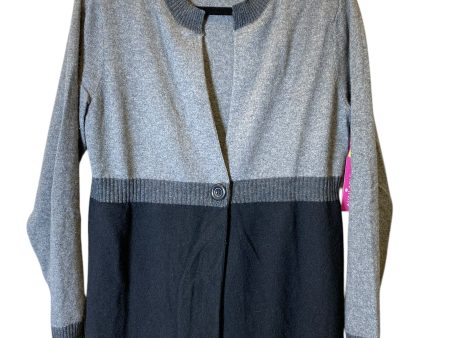 Sweater Cardigan By Jones New York In Black & Grey, Size: L Online Sale