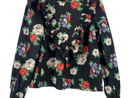 Top Long Sleeve By Zara In Floral Print, Size: S Online Sale