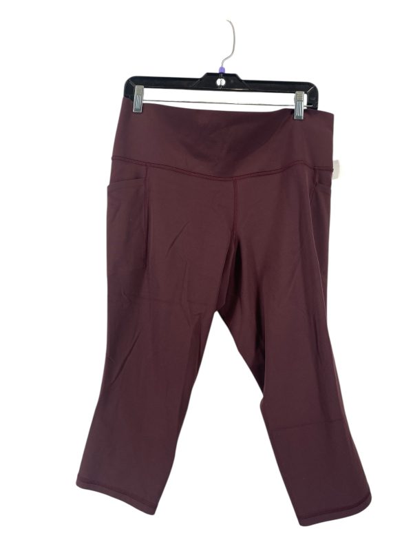 Athletic Leggings By Athleta In Maroon, Size: Xl Fashion