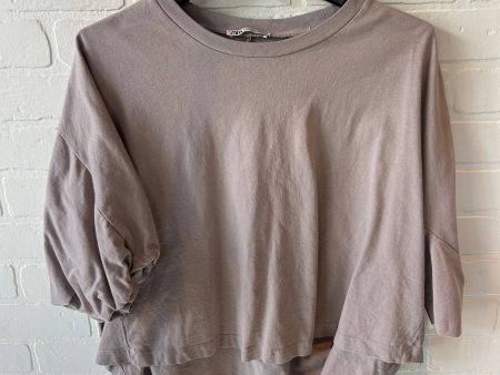 Top Short Sleeve By Zara In Tan, Size: M For Cheap