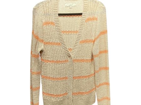 Cardigan By Loft In Orange & Tan, Size: L Sale