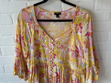 Top Short Sleeve By Torrid In Pink & Yellow, Size: S For Discount