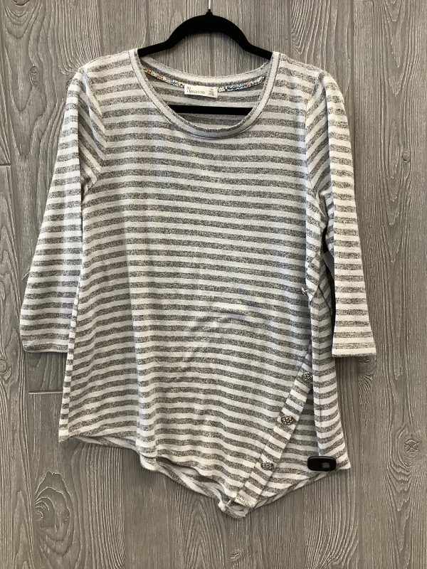 Top 3 4 Sleeve By 89th And Madison In Striped Pattern, Size: L Online now