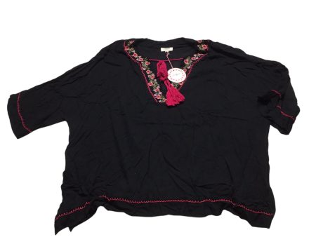 Tunic Long Sleeve By Umgee In Black & Pink, Size: L For Discount