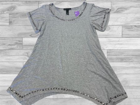 Top Short Sleeve Basic By Inc In Grey, Size: M Sale