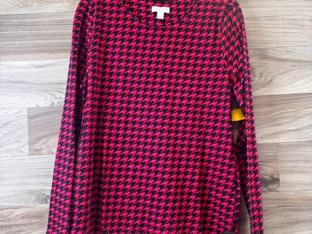 Top Long Sleeve Basic By Charter Club In Black & Pink, Size: L Fashion