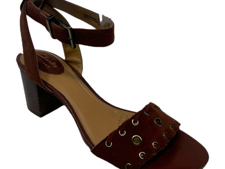 Ralene Sheen Shoes Heels Block By Clarks In Brown, Size: 7 For Sale