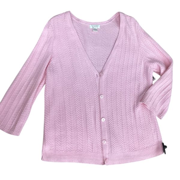 Sweater Cardigan By Christopher And Banks In Pink, Size: Xl Online