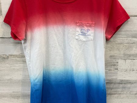 Top Short Sleeve By Vineyard Vines In Blue & Red & White, Size: M Hot on Sale