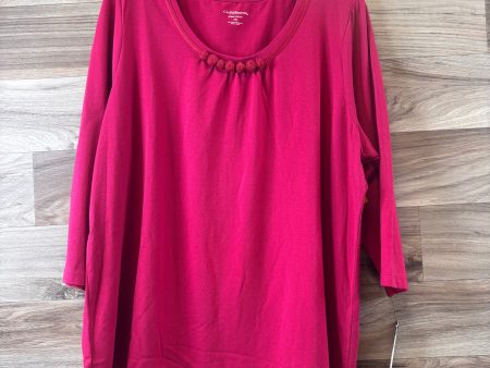 Top Long Sleeve Basic By Croft And Barrow In Pink, Size: 2x For Discount