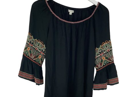 Top 3 4 Sleeve By Max Studio In Black, Size: M Cheap