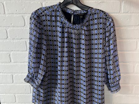 Top 3 4 Sleeve By Ann Taylor In Black & Blue, Size: L For Sale