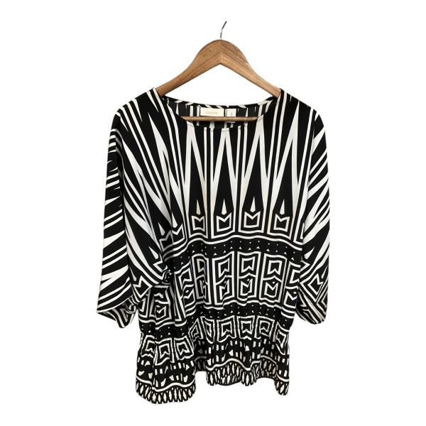 Top 3 4 Sleeve By Chicos In Black & White, Size: 3x For Sale