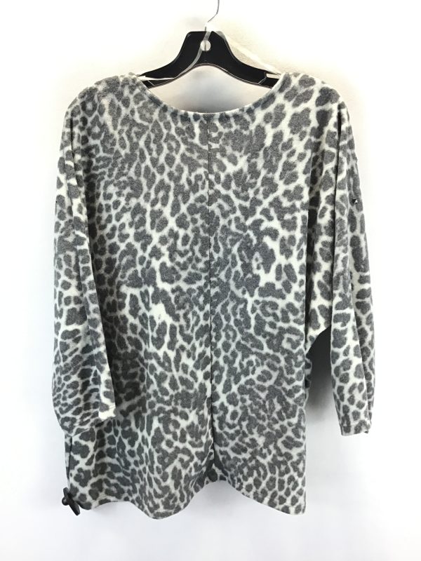 Top 3 4 Sleeve By Adrienne Vittadini In Grey & White, Size: 2x Online Sale