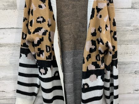 Sweater Cardigan By Clothes Mentor In Brown & Cream, Size: L Sale