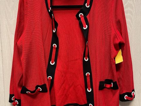 Sweater Cardigan By Misook In Black & Red, Size: M For Discount