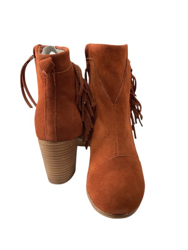 Boots Ankle Heels By Toms In Orange, Size: 11 For Cheap