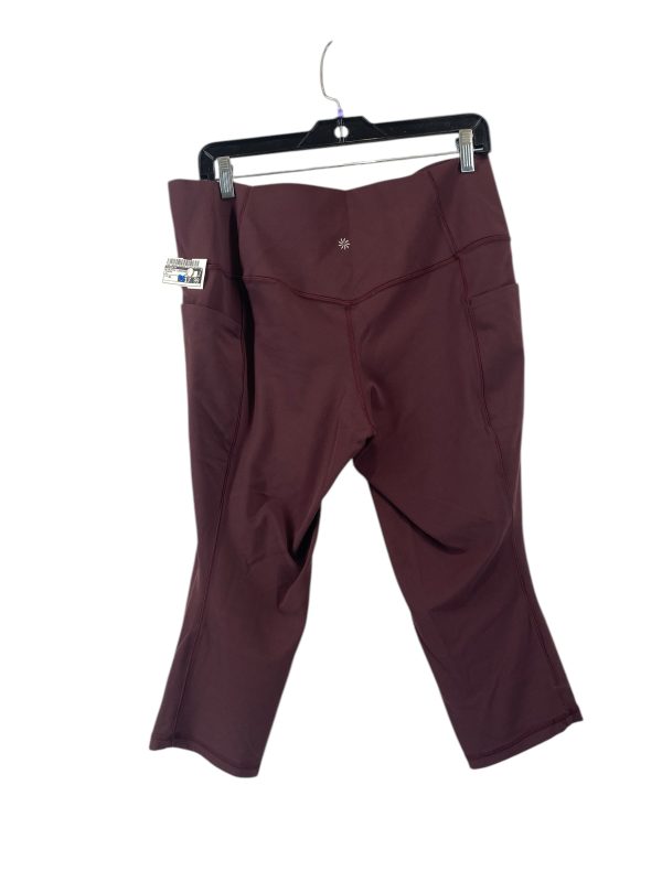 Athletic Leggings By Athleta In Maroon, Size: Xl Fashion