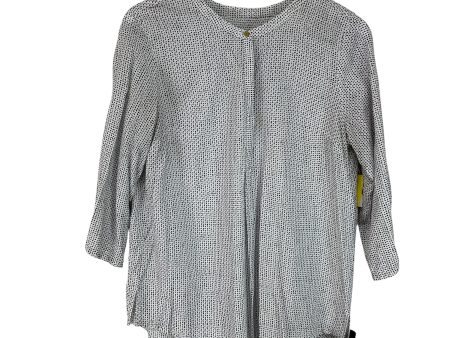 Top Long Sleeve Basic By Liz Claiborne In Polkadot Pattern, Size: M For Sale