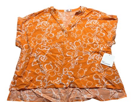 Top Short Sleeve By 89th And Madison In Orange & White, Size: L Cheap