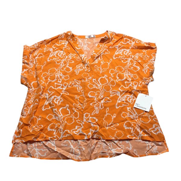 Top Short Sleeve By 89th And Madison In Orange & White, Size: L Cheap