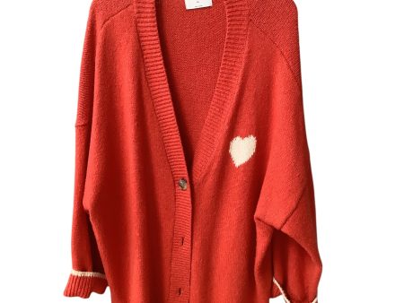 Sweater Cardigan By Old Navy In Red & White, Size: 1x on Sale