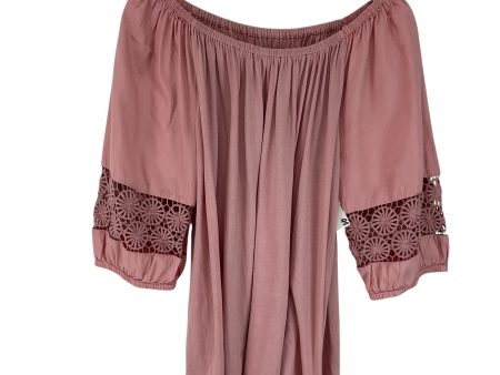 Top 3 4 Sleeve Basic By Loft In Pink, Size: Xl on Sale