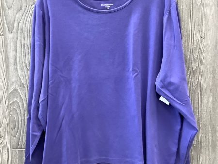 Top Long Sleeve Basic By Croft And Barrow In Purple, Size: 3x Cheap