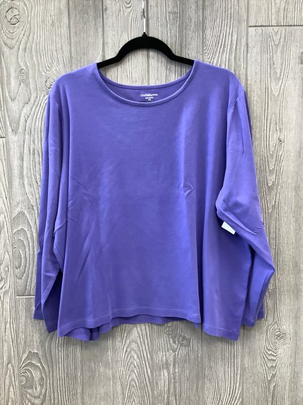 Top Long Sleeve Basic By Croft And Barrow In Purple, Size: 3x Cheap