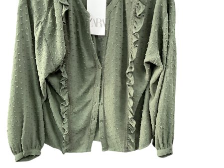 Top Long Sleeve By Zara In Green, Size: L Supply