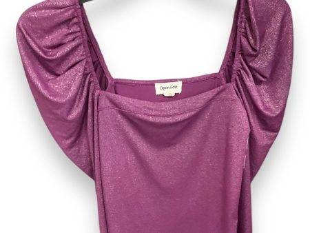 Top 3 4 Sleeve By Open Edit In Purple, Size: M Fashion