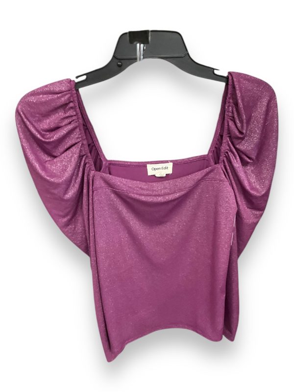 Top 3 4 Sleeve By Open Edit In Purple, Size: M Fashion