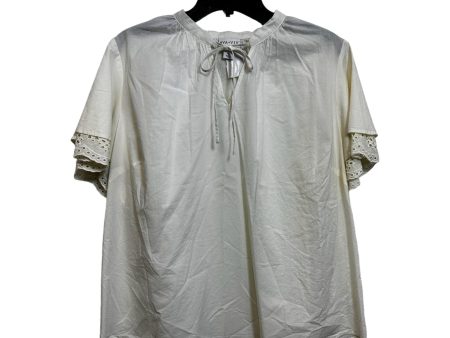 Top Short Sleeve By Ava & Viv In Ivory, Size: 1x Fashion