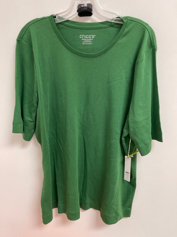 Top Short Sleeve By Chicos In Green, Size: 2x Online Sale