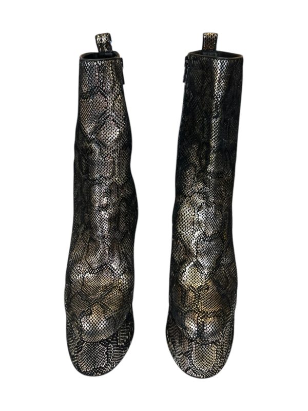 Boots Luxury Designer By Christian Louboutin In Snakeskin Print, Size: 11 Online Sale