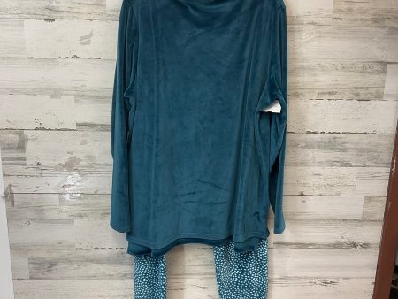 Top 2pc Long Sleeve By Lands End In Blue, Size: 1x on Sale