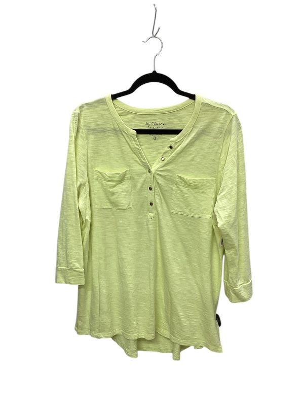 Top Long Sleeve By Chicos In Green, Size: 2 Cheap